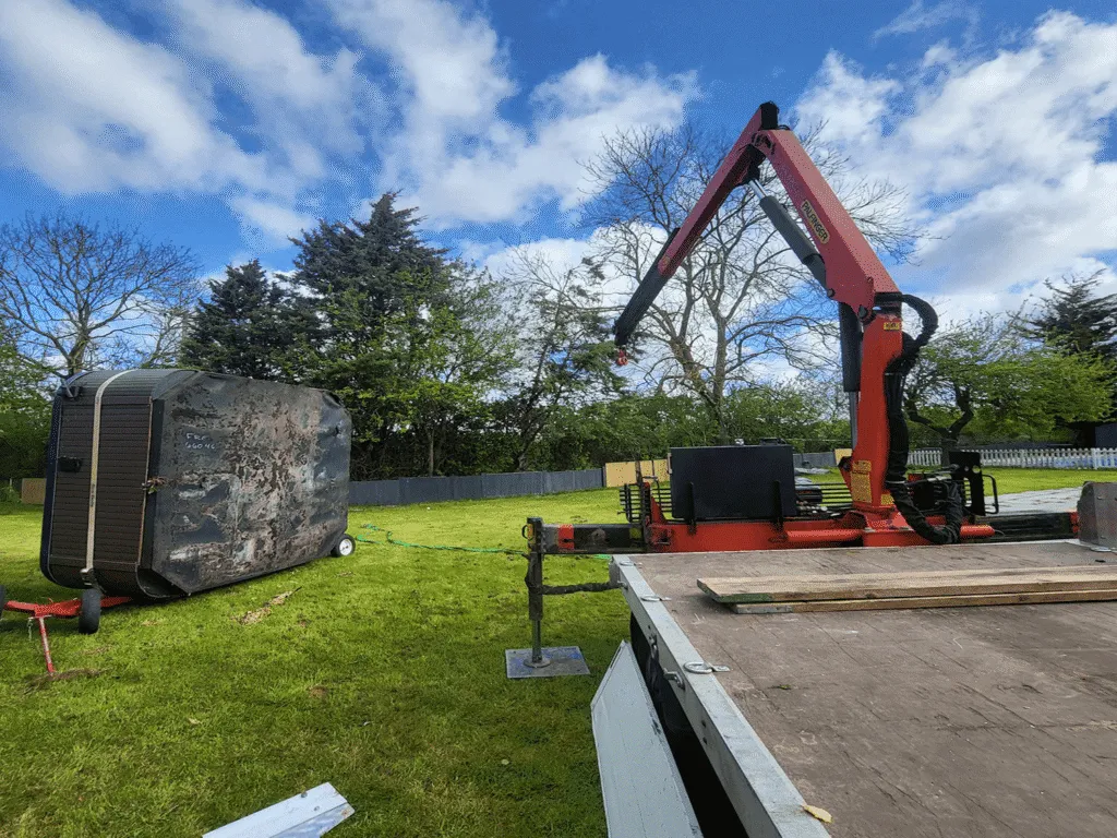 Specialist equipment for a hot tub job with difficult access